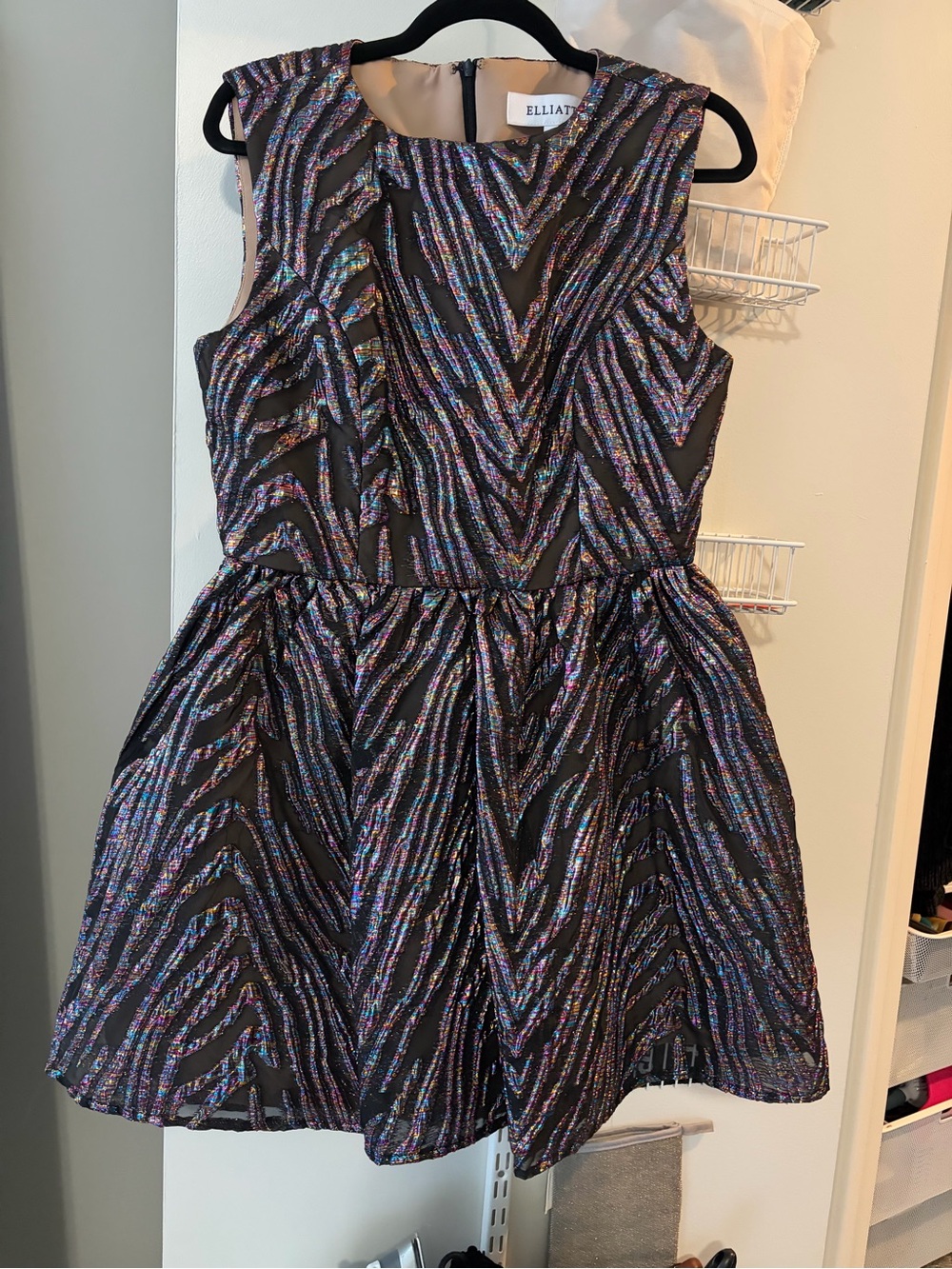 ELLIATT Black Multicolor Sequin Party Dress